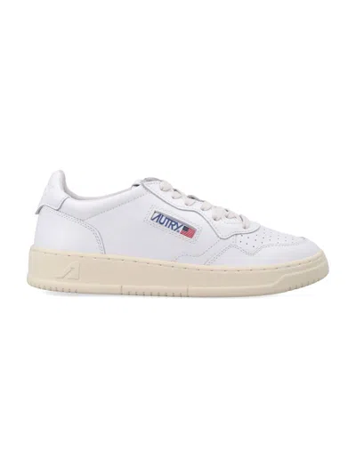 Autry Minimalist Low-cut Sneakers With Perforated Design In White
