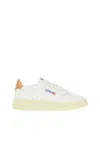 Autry Minimalist White Leather Low-top Sneakers With Perforated Detailing In White