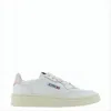 Autry Minimalist White Leather Sneakers With Pastel Heel Detail In White