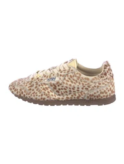 Pre-owned Autry Mohair Animal Print Sneakers In Multi