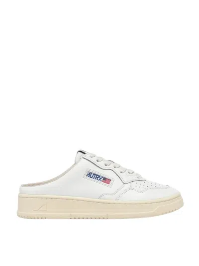 AUTRY AUTRY MULE LOW SNEAKERS IN WHITE LEATHER