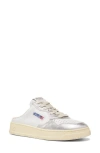 Autry Mule Sneaker In Leat/ Leat Wht/ Silver