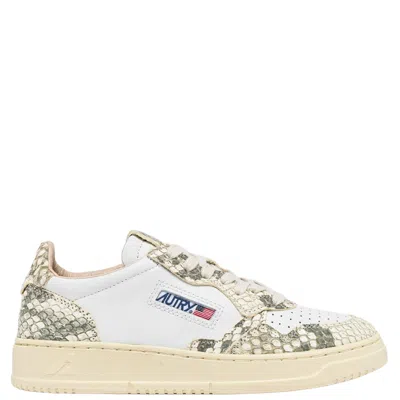 Autry Multicolor Animal Print Leather Sneakers In White