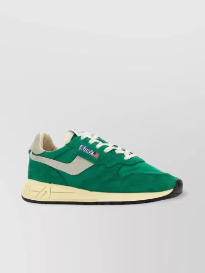 Autry Multicolor Fabric And Leather Reelwind Sneakers In Green