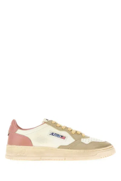 Autry Leather Supvint Sneakers Rubber Sole In Multi