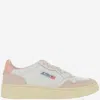 Autry Multicolor Lace Up Sneakers In Peach