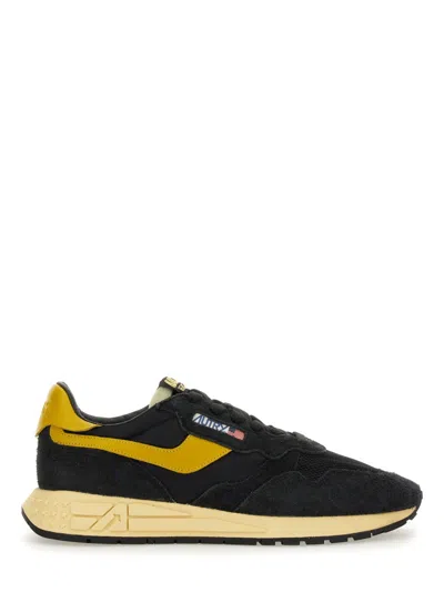 Autry Multicolour Nylon Suede Sneakers In Black
