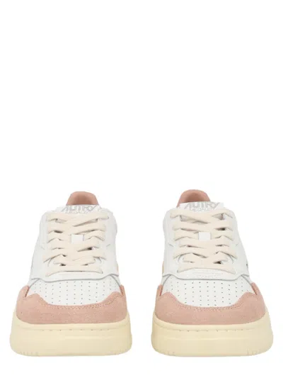 Autry Multicolour Smooth Leather Suede Panel Sneakers In White