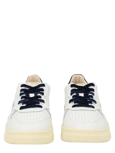 Autry Multicolour Smooth Leather Velvet Accent Sneakers In White