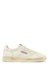 Autry Nappa Leather Low-top Vintage White Sneakers In Neutral