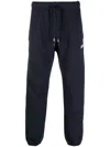 Autry Drawstring Waist Logo Track Pants In Navy Blue