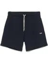 Autry Cotton Track Shorts With Rear Patch Pocket In Navy Blue