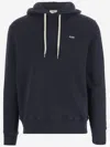 Autry Navy Cotton Hoodie With Drawstring Hood And Contrast Logo In Blue