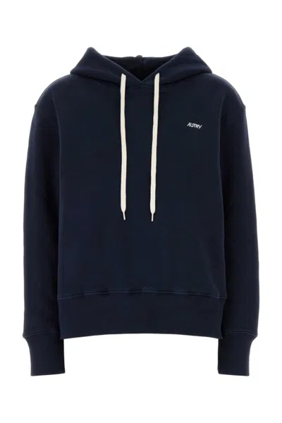 AUTRY NAVY BLUE LOGOED HOODIE