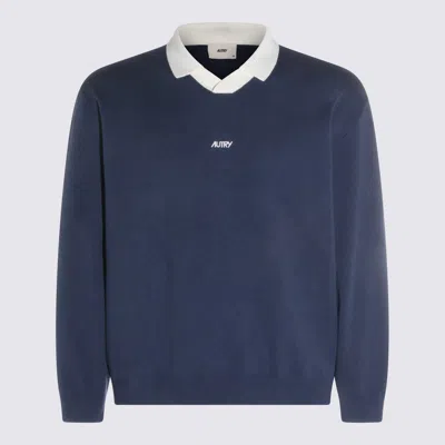 Autry Navy Cotton Sweatshirt In Blue