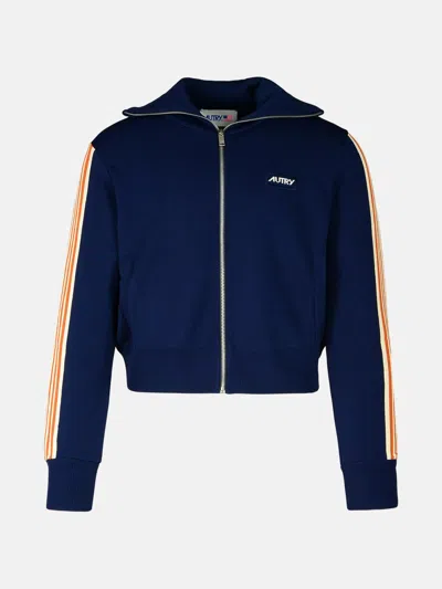 Autry Navy Viscose Blend Sweatshirt
