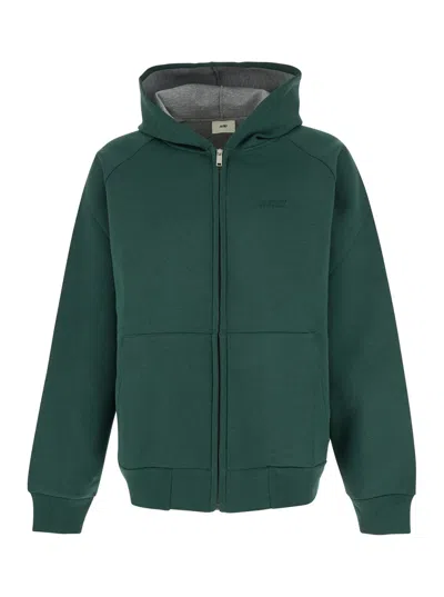 Autry Neoprene Drop-shoulder Hoodie In Green