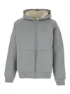 Autry Structured Active Hoodie With Front Zipper In Gray