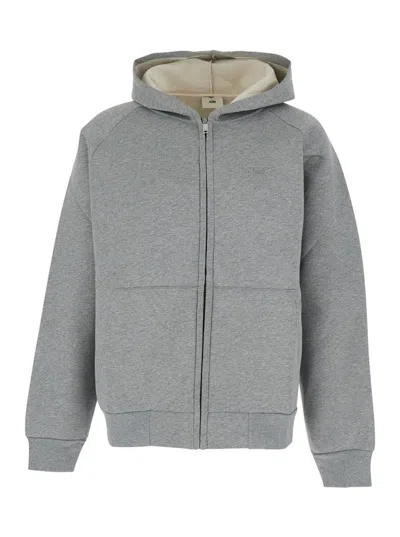 AUTRY GREY HOODIE WITH DROPPED SHOULDERS IN NEOPRENE MAN