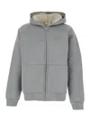 Autry Structured Active Hoodie With Front Zipper In Gray