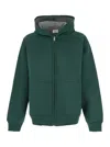 Autry Oversized Hooded Neoprene Jacket In Green