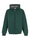 Autry Oversized Hooded Neoprene Jacket In Green