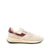 Autry Low Suede Net Sneakers With Contrast Panel In Neutral