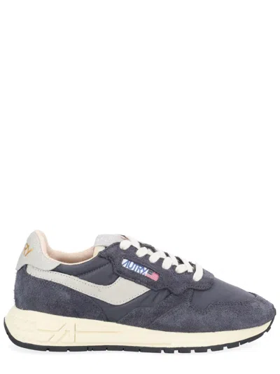 Autry Neutrals Reelwind Low Layered Texture Sneakers In Gray