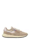 Autry Reelwind Low Nylon And Leather Craquele Pepper And White Sneakers