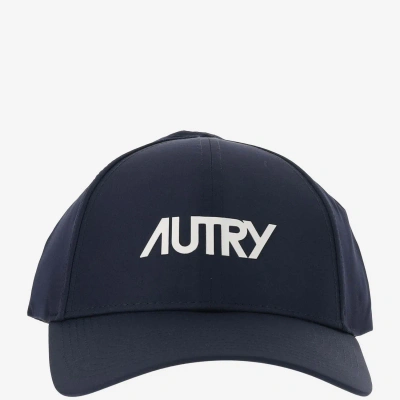 Autry Nylon Baseball Cap With Logo In Blu