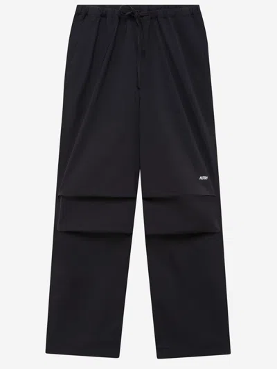 Autry Nylon Pants With Logo In Black