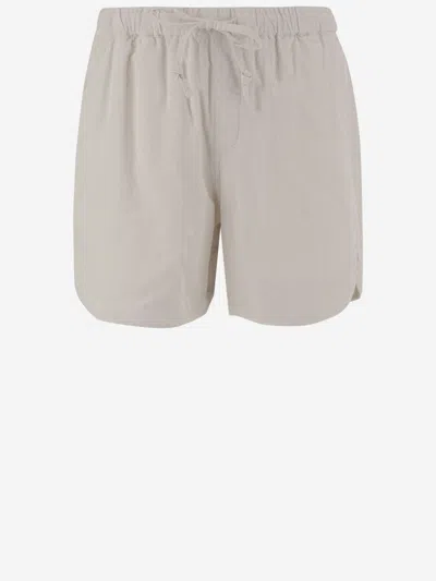 Autry Off White Ripstop Cotton Shorts In Brown