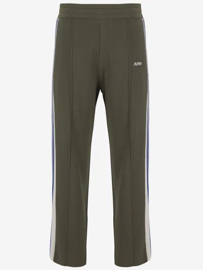 Autry Olive Green Knitted Viscose Joggers In Black