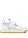 Autry Open Mid Leather Sneakers In White