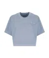 Autry Boxy Fit Cropped T-shirt In Blue