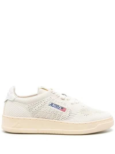 Autry Open-knit Logo-patch Sneaker In White
