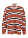 Autry Orange Polo Shirt With Lettering Logo Embroidered On The Front In Cotton Man In Red