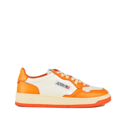 Autry Two-tone Low-top Sneakers In Orange
