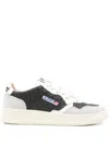 Autry Ostrich-embroidered Leather Sneakers In Black