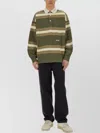 Autry Oversized Striped Polo Long Sleeves In Multi