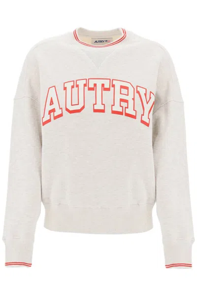 Autry Oversized Varsity Sweatshirt In Gray