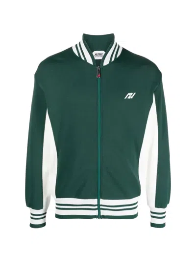 Autry Panelled Bomber Jacket In Green
