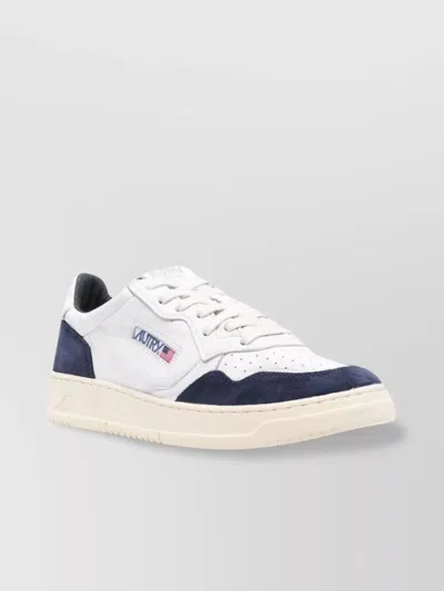 Autry Panelled Calf Leather Sneakers With Branded Heel In White
