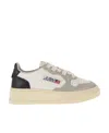 Autry Panelled Low-top Leather Sneakers In Nude