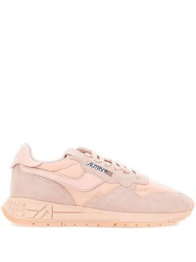 Autry Panelled Sneakers In Pink