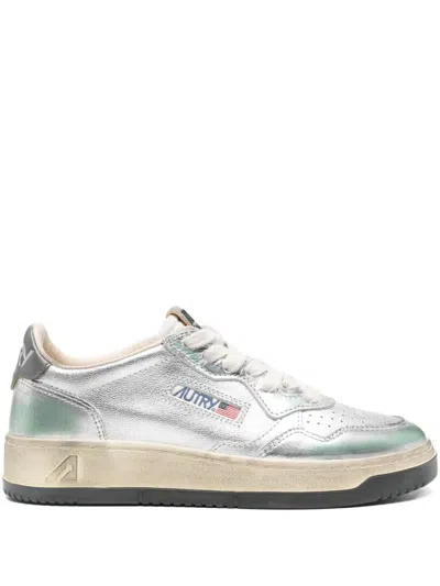Autry Panelled Sneakers In Silver