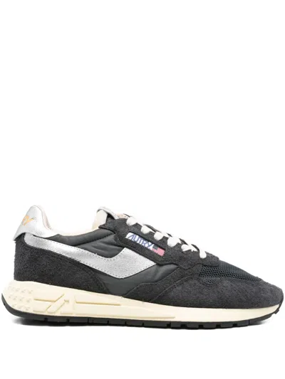 Autry Panelled Suede Sneakers In Gray