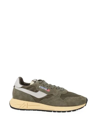 Autry Front Lacing Sneakers With Contrast Padded Heel Tab In Multi
