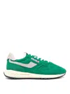 Autry Supervintage Sneaker With Rubber Sole And Suede Panels In Green
