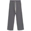 Autry Wide Leg Relaxed Fit Trousers With Drawstring Waistband In Gray